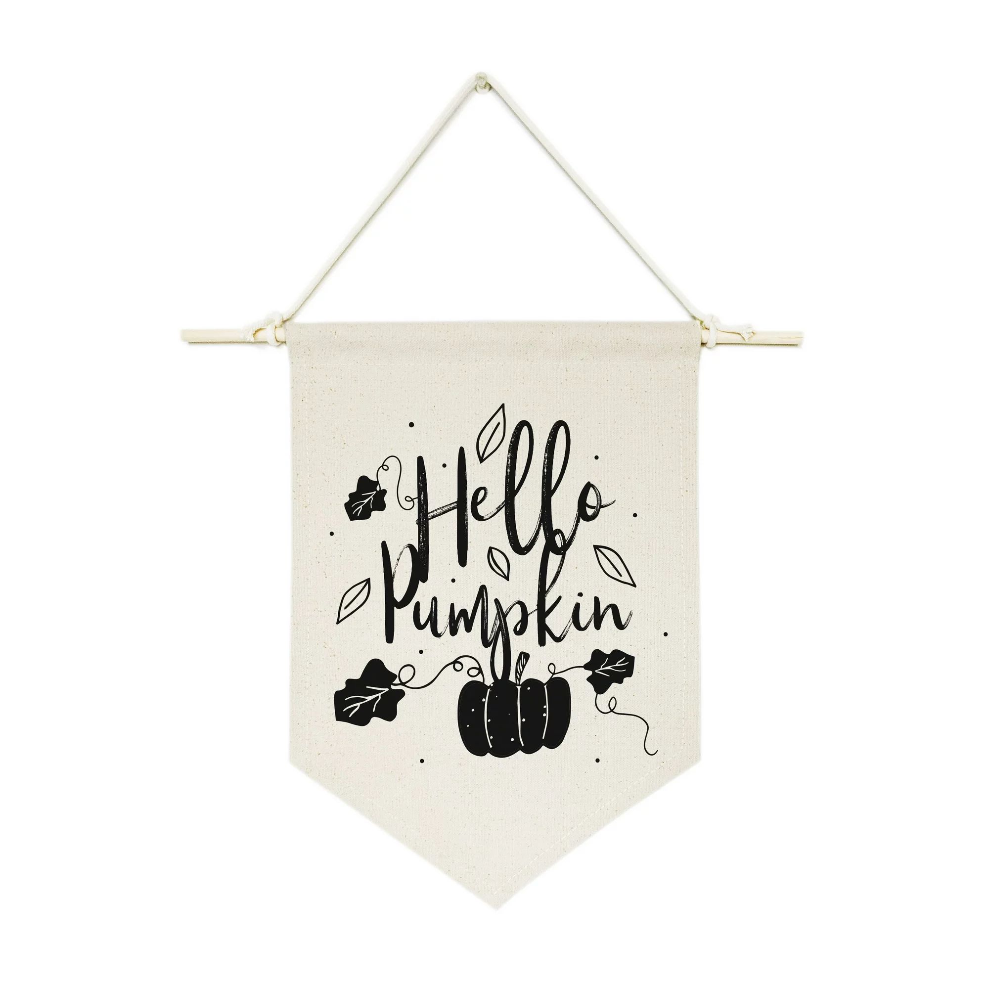 The Cotton & Canvas Co. Hello Pumpkin Hanging Wall Canvas Banner, Thanksgiving, Autumn and Fall D... | Walmart (US)