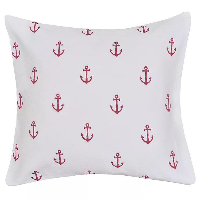 Lamont Home™ Anchors Standard Pillow Sham in White/Red | Bed Bath & Beyond