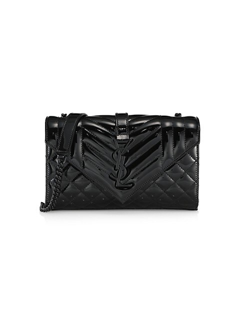 Envelope Monogram Matelassé Patent Leather Shoulder Bag | Saks Fifth Avenue