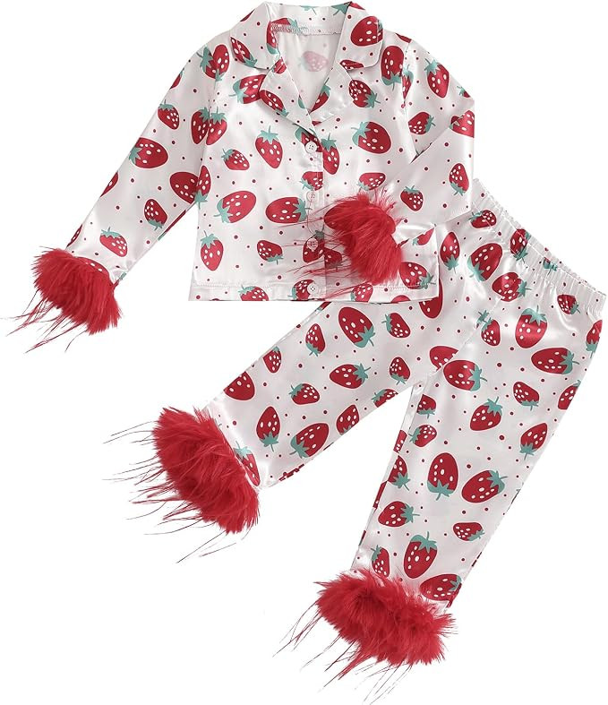 Multitrust Baby Girls Silk Pajamas Set Daisy Floral Girl Button Down Long Sleeve Shirts and Pants... | Amazon (US)