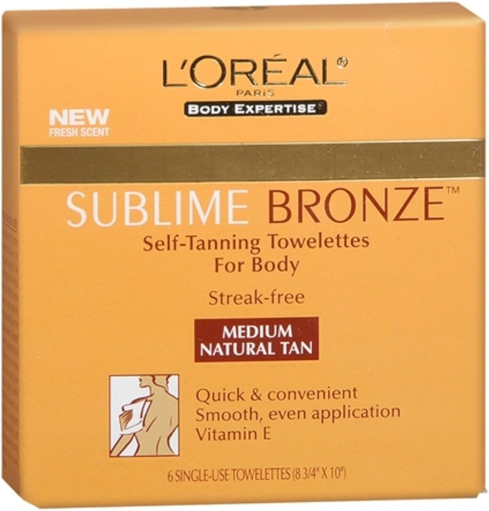 L'Oreal Paris Sublime Bronze Self Tanning Towelettes, Streak-Free, Natural Looking Tan, 6 ct | Amazon (US)