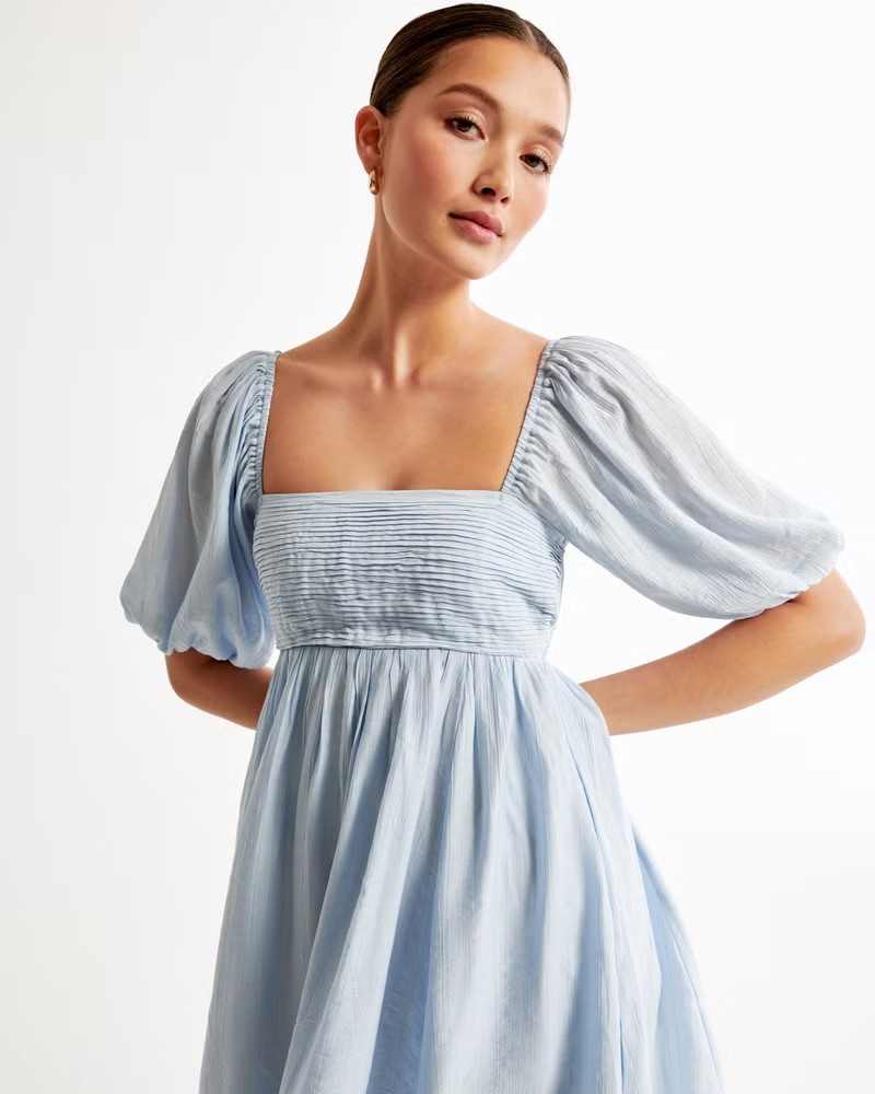Emerson Ruched Puff Sleeve Mini Dress | Abercrombie & Fitch (US)