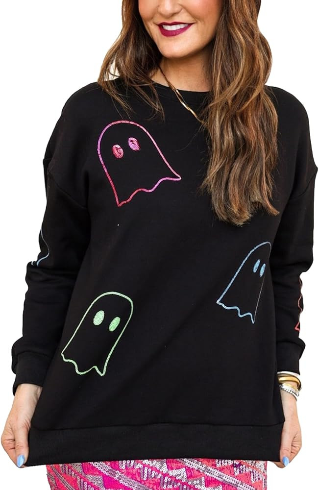 Women Y2K Halloween Sweatshirts Spooky Ghost Pumpkin Printed Pullovers Casual Crewneck Funny Holi... | Amazon (US)