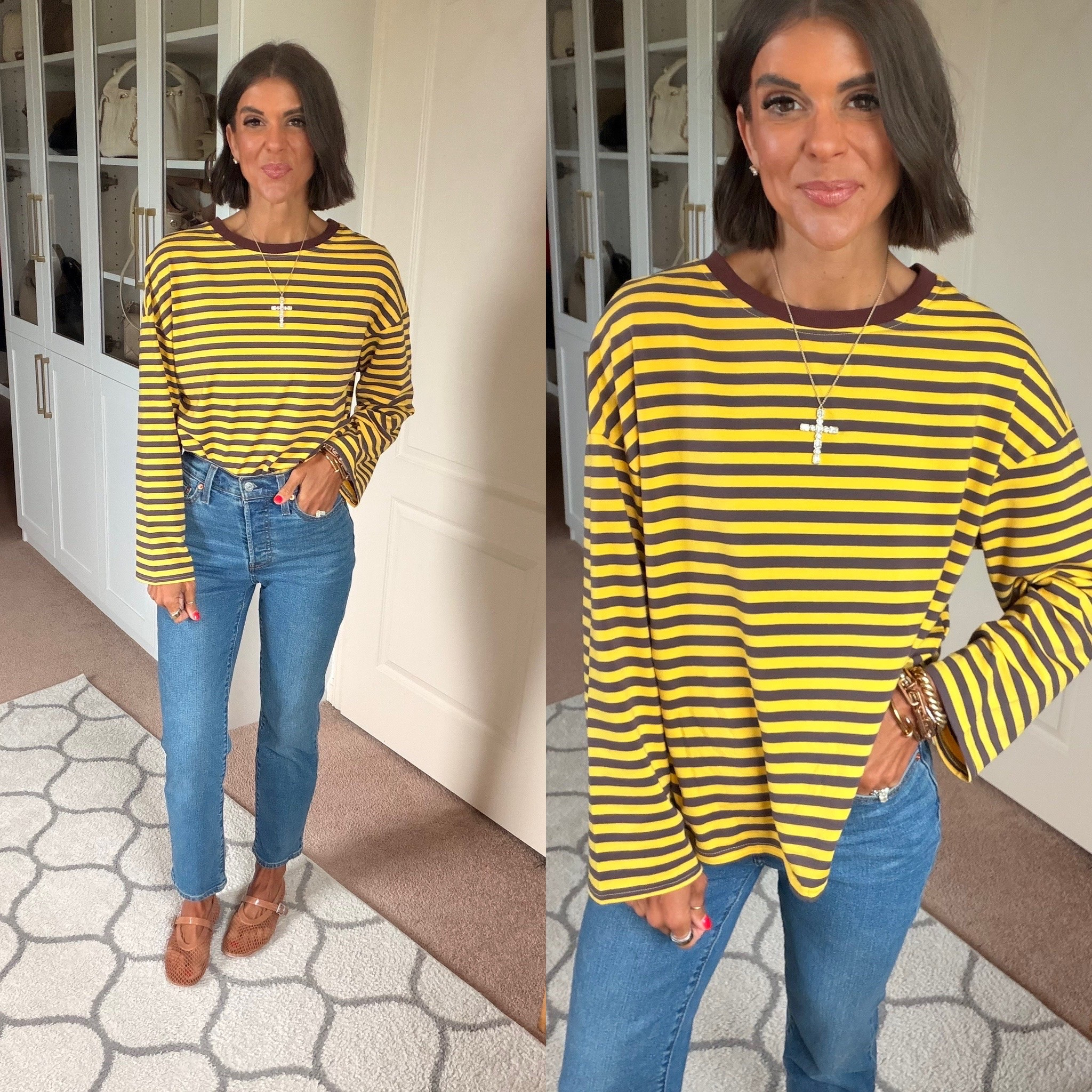 Size small in top sized up in jeans

#LTKootd #LTKdayinmylife #LTKmomlife