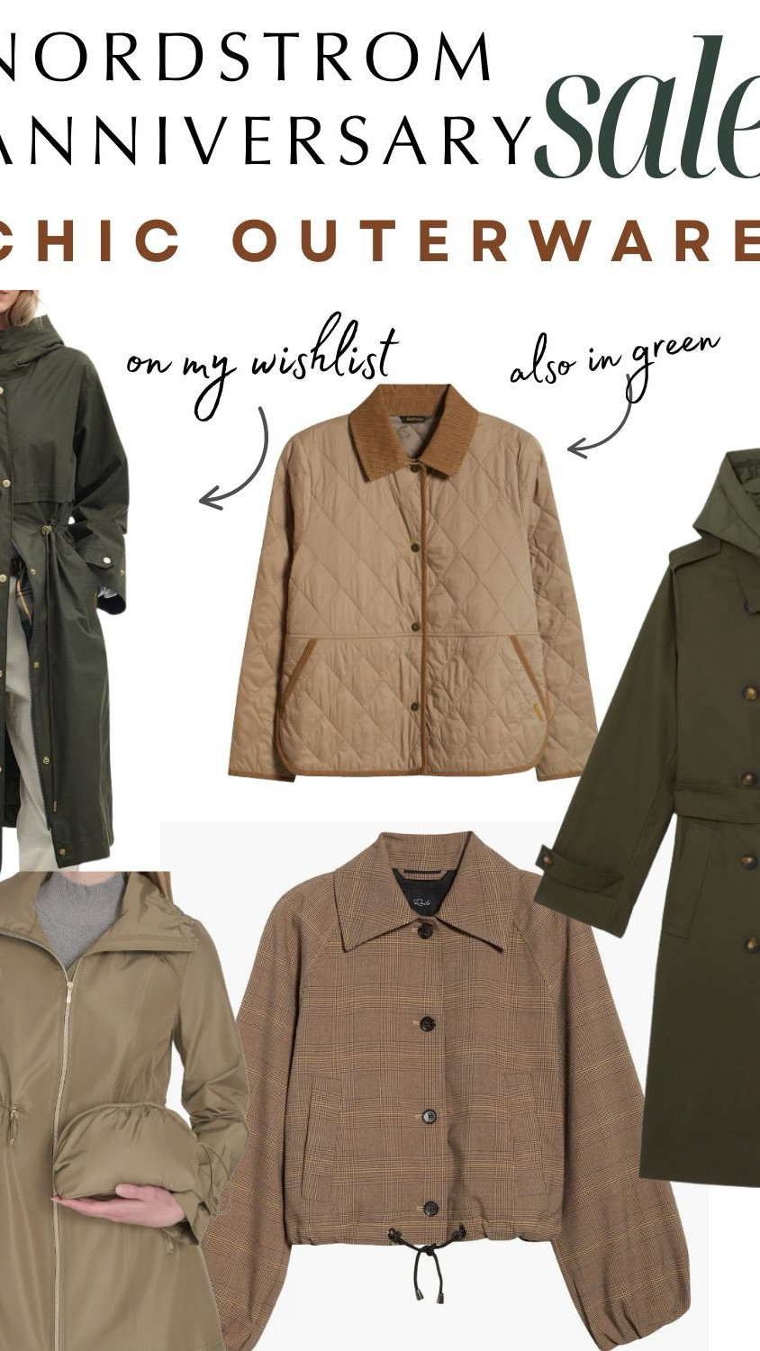 Nordstrom Anniversary Sale 🥳

I like to invest in good outerwear as it gets so much use when I travel and am out walking around all day. 

These quality pieces are included in the sale. Some are an investment. Two are by Barbour one of my favorite brands for functional coats that also looks great! I’ve listed a couple more I like that aren’t shown. The Cole Haan is  packable! 

#LTKOver40 #LTKSaleAlert #LTKTravel