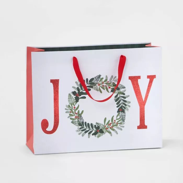 Large Vogue Bring Joy Gift Bag Green - Wondershop&#8482; | Target