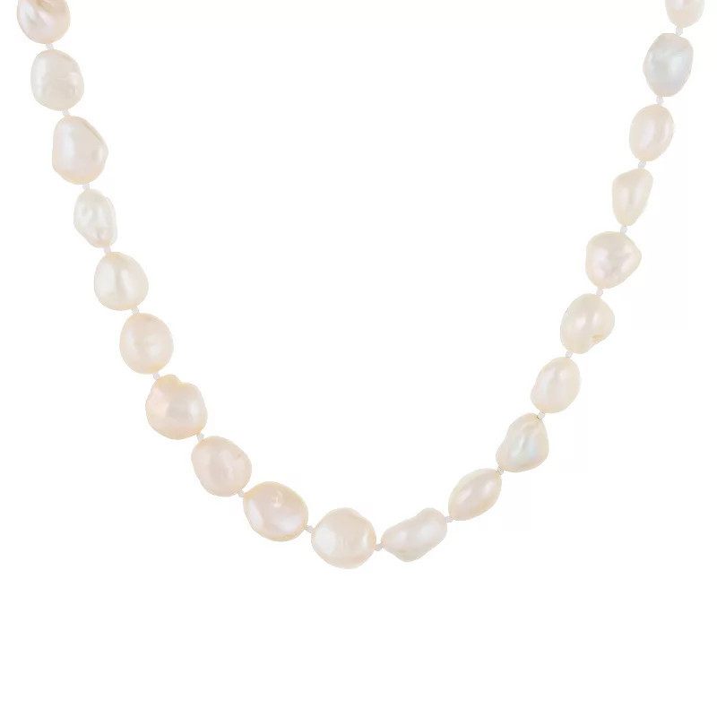 Splendid Pearls Sterling Silver Baroque Freshwater Cultured Pearl Necklace, Women's, Size: 18"", White | Kohl's