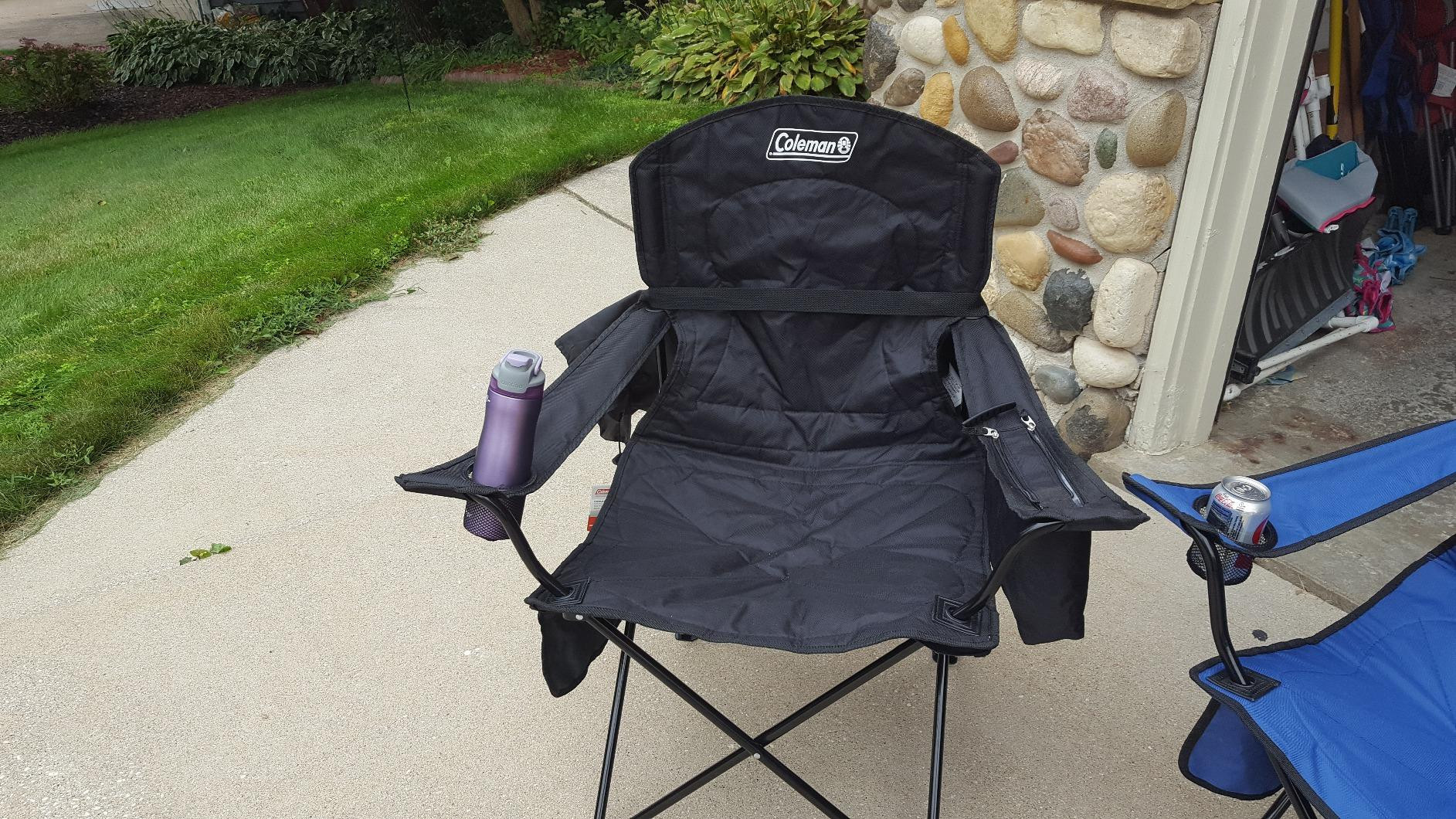 Coleman Portable Camping Chair with 4-Can Cooler, Fully Cushioned Seat and Back with Side Pocket ... | Amazon (US)