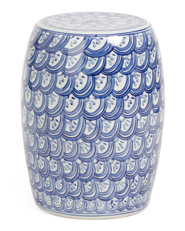 13x17 Sea Wave Porcelain Stool | TJ Maxx
