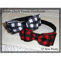 Red Plaid Headband With A Bow, Girls Headband, Back To School Hair Bows, & Black Check Headband | Etsy (US)