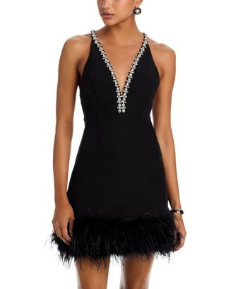 AQUA Feather Embellished Tank Dress  | Bloomingdale's Women | Bloomingdale's (US)