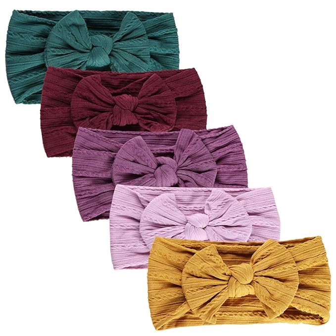 Baby Girl Headbands Newborn Infant Toddler Hairbands and Bows knotted Soft Headwrap Child Hair Ac... | Amazon (US)