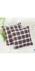 GTEXT 2 Pack Christmas Decor White Plaids Pillow Covers Buffalo Check Throw Pillow Cover Tartan C... | Amazon (US)