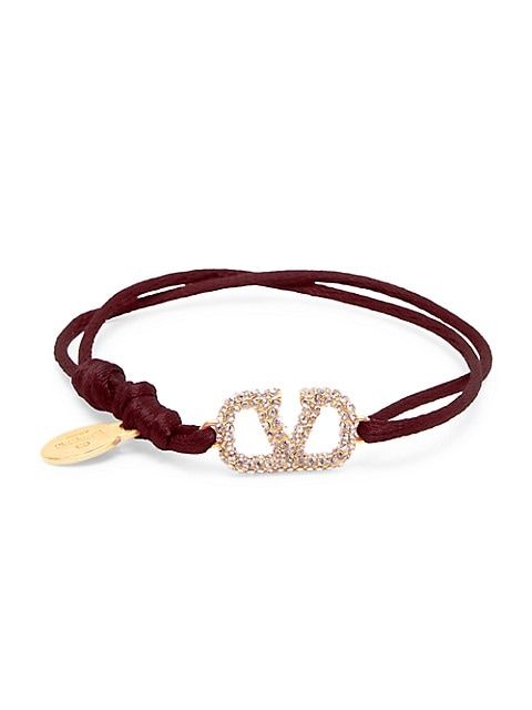 Valentino Garavani VLogo Crystal-Embellished Cord Bracelet | Saks Fifth Avenue