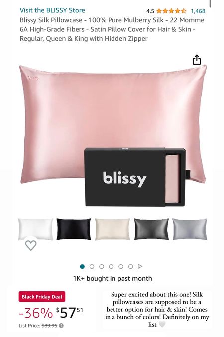Silk pillowcases on sale for Black Friday! Great for skin and hair! Comes in a bunch of colors and pillow sizes!!!

#LTKGiftGuide #LTKhome #LTKCyberWeek