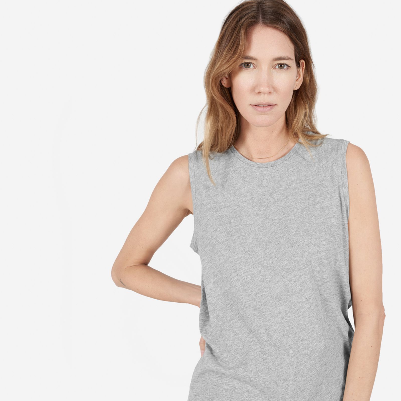 Women's Cotton Muscle Tank by Everlane in Heather Grey, Size XL | Everlane