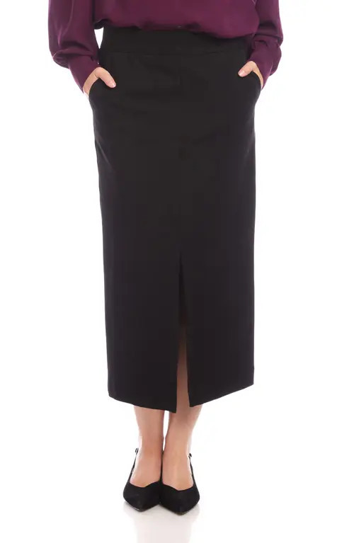 Karen Kane Lizbeth Straight Midi Skirt in Black at Nordstrom, Size X-Small | Nordstrom