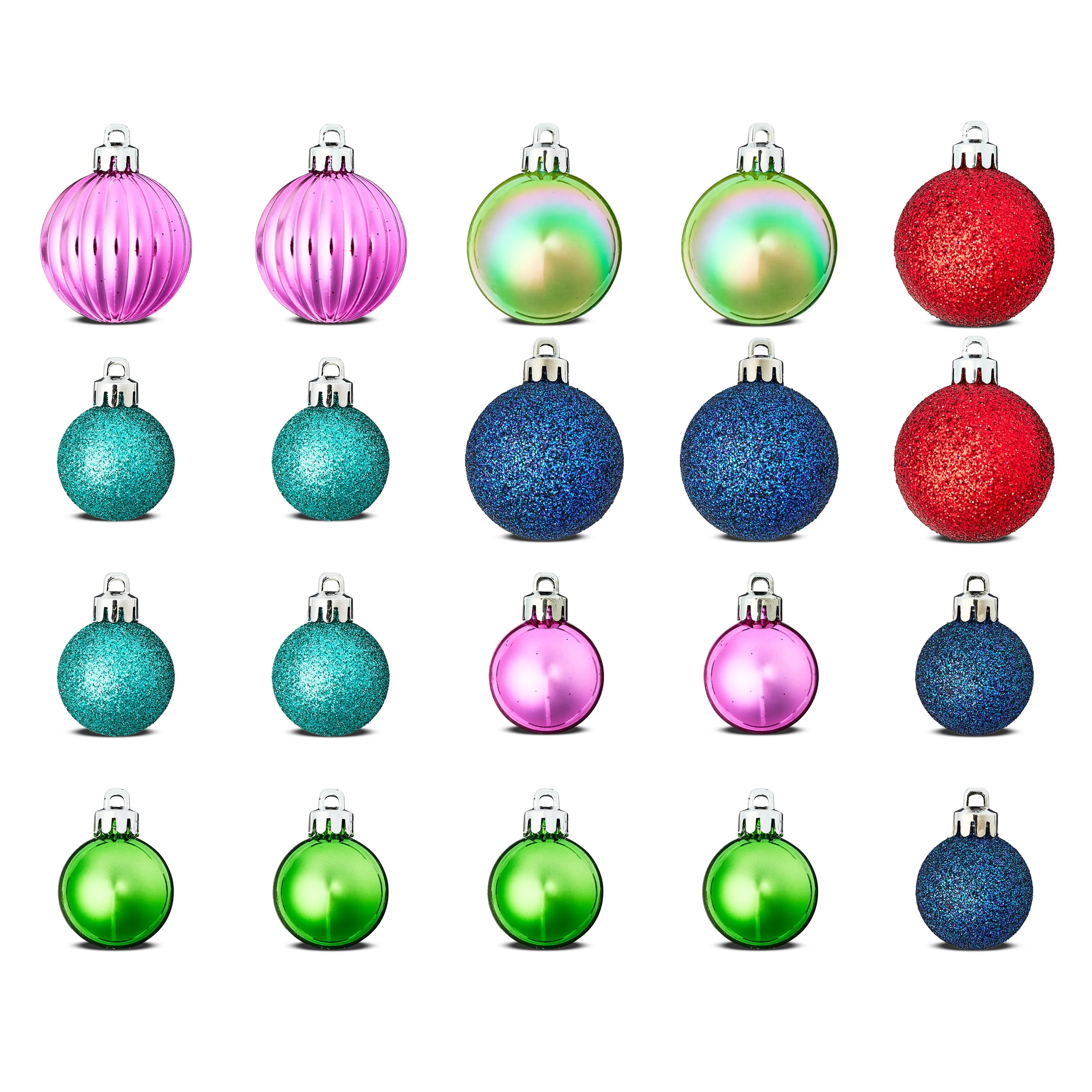 Multi-Colored Shatterproof Round Mini Christmas Ornaments, Whimsy Theme, 1.15 in, 20 Count, by Ho... | Walmart (US)