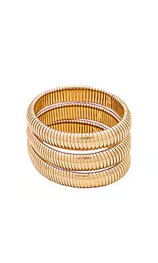 Ettika Flex Snake Chain Stretch Bracelet Set in Gold from Revolve.com | Revolve Clothing (Global)