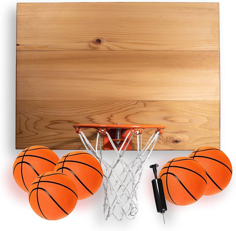 Elite Mini Basketball Hoop & Ball Set, Wall Mount, Indoor Made in The USA Cedar Backboard. Includ... | Amazon (US)