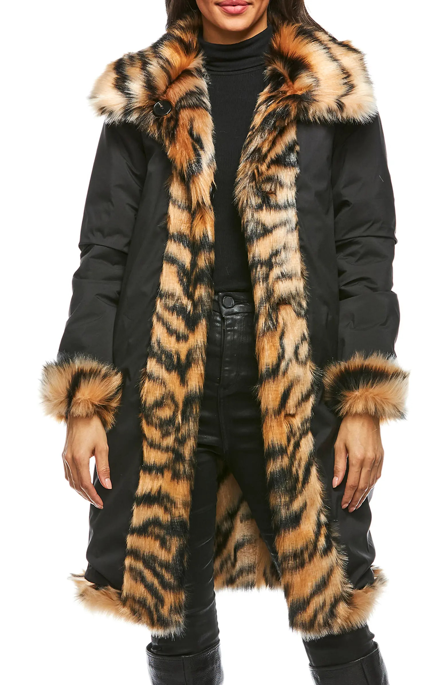 DONNA SALYERS FABULOUS FURS Reversible Faux Fur Storm Coat | Nordstromrack | Nordstrom Rack