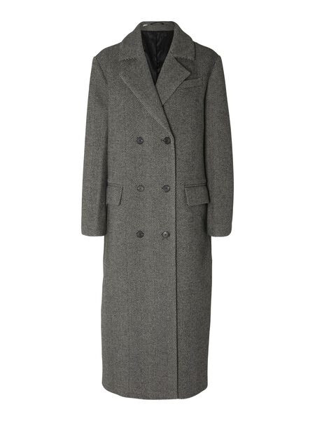 DOUBLE-BREASTED HERRINGBONE COAT | Selected