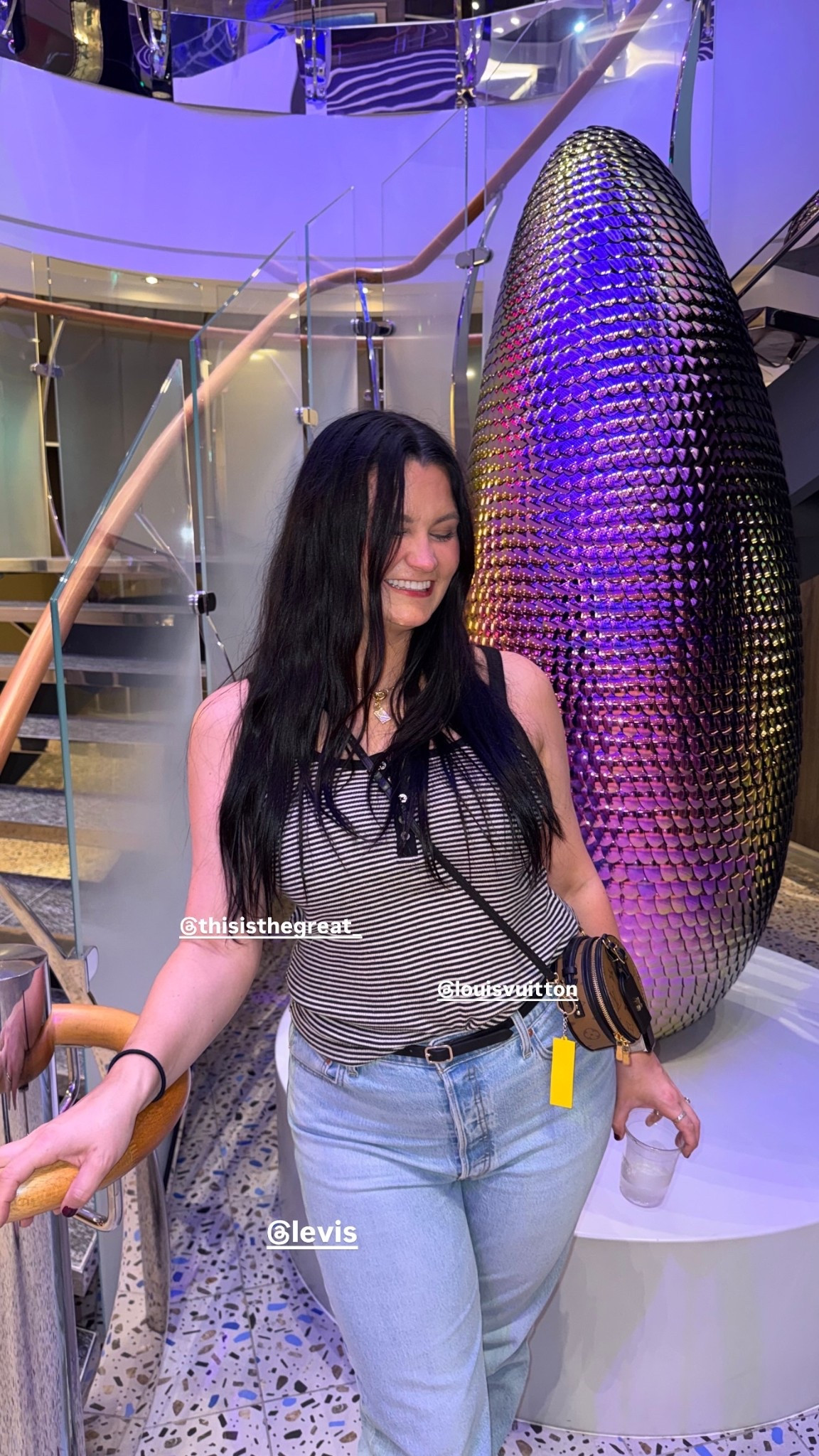 @thisisthegreat_  @louisvuitton  @levis cruise outfits, striped tank top

#LTKTravel #LTKFindsUnder100