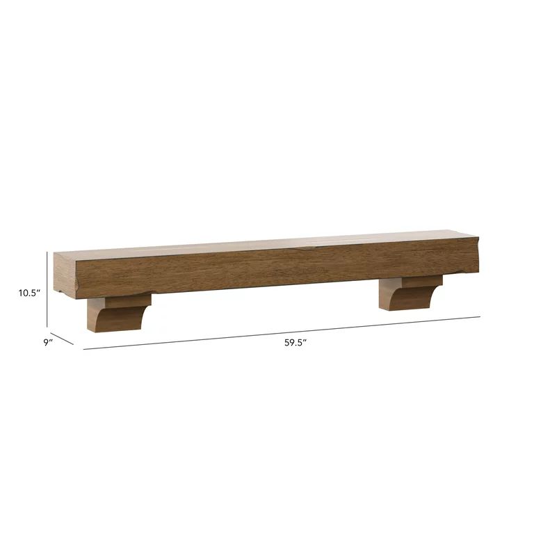 60" Mantel Shelf with Purposeful Distressing and Optional Corbels, Veneer | Walmart (US)