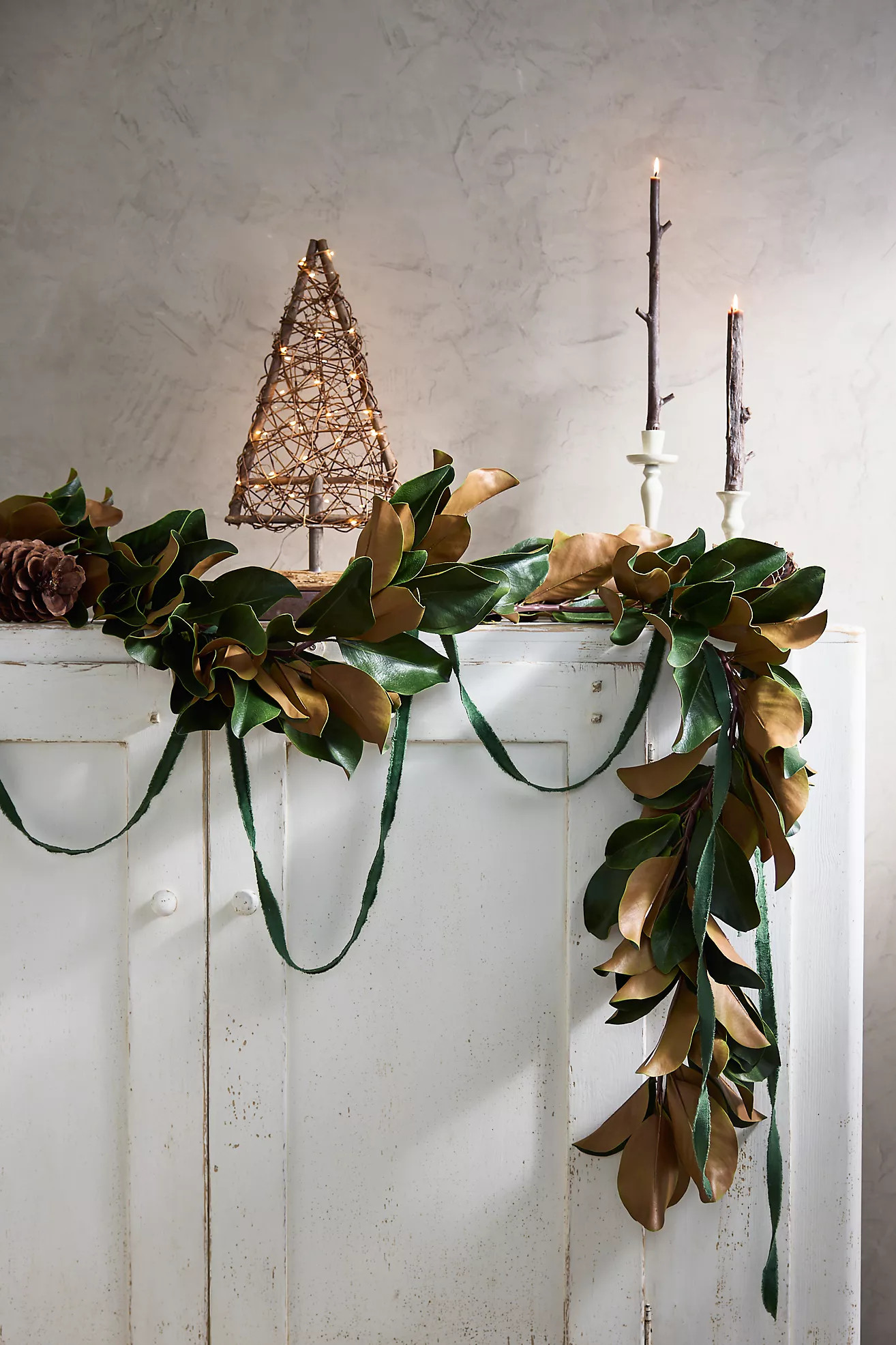 Faux Magnolia Leaves Garland, 108" | Terrain