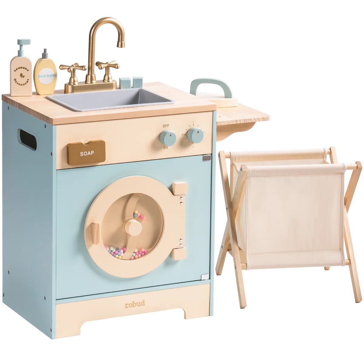 Playset 3 Wooden Washing Machine Play Kitchen Toy for Kids | Wayfair North America