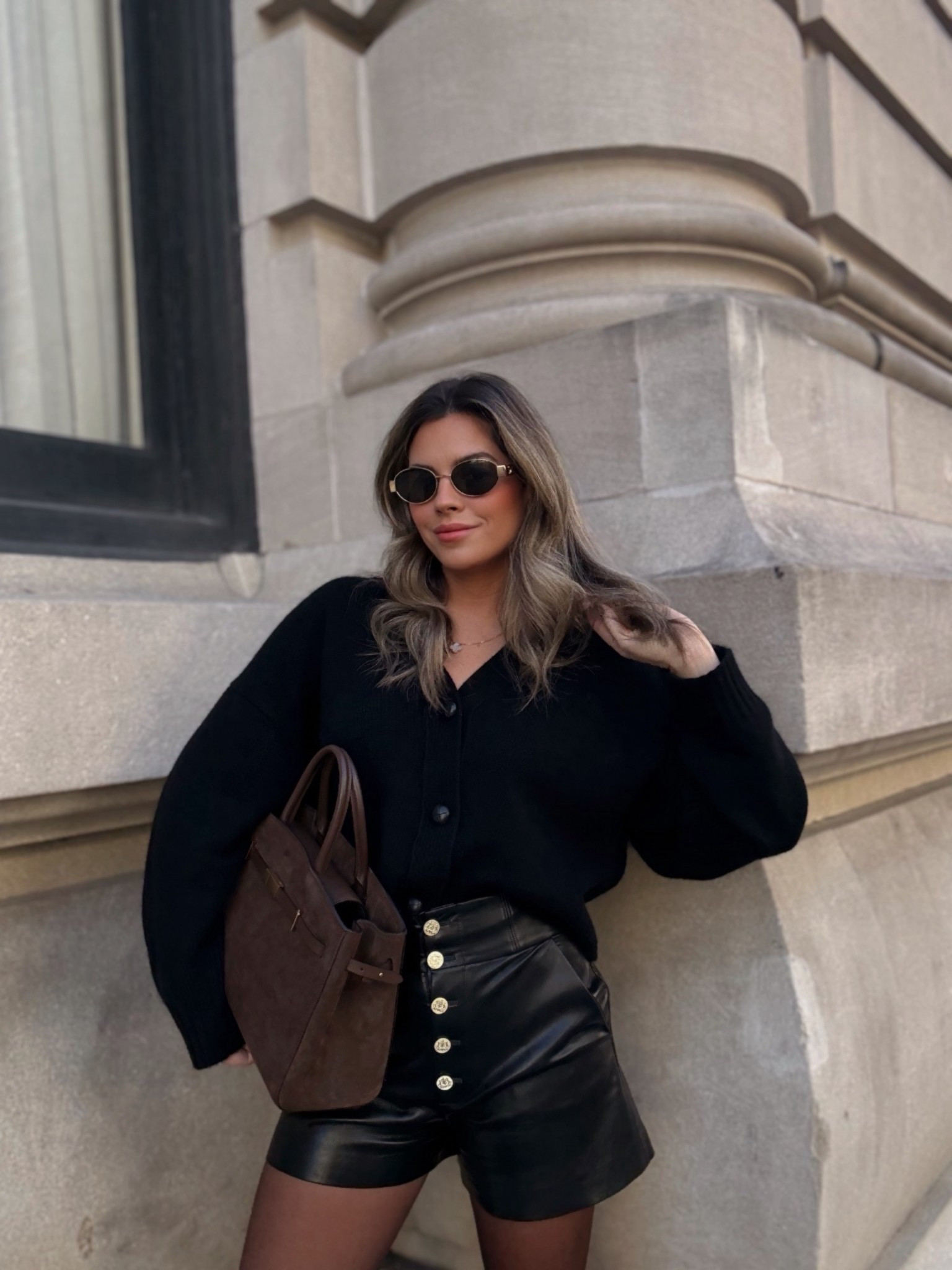 Black cashmere cardigan Alice and Olivia