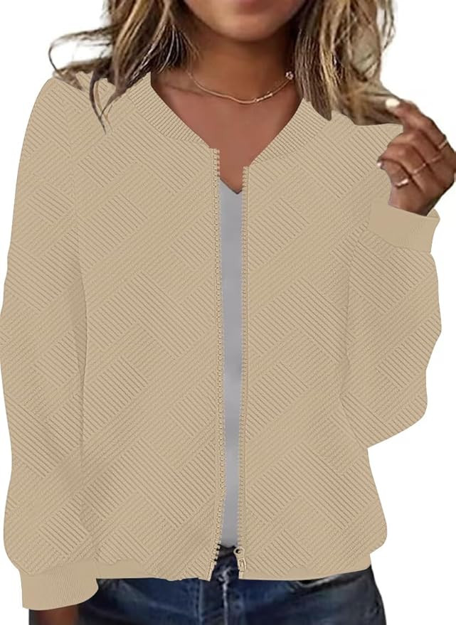 SAUKOLE Womens Full Zipper Sweatshirt Jackets 2024 Fashion Lightweight Casual Long Sleeve Shirt J... | Amazon (US)