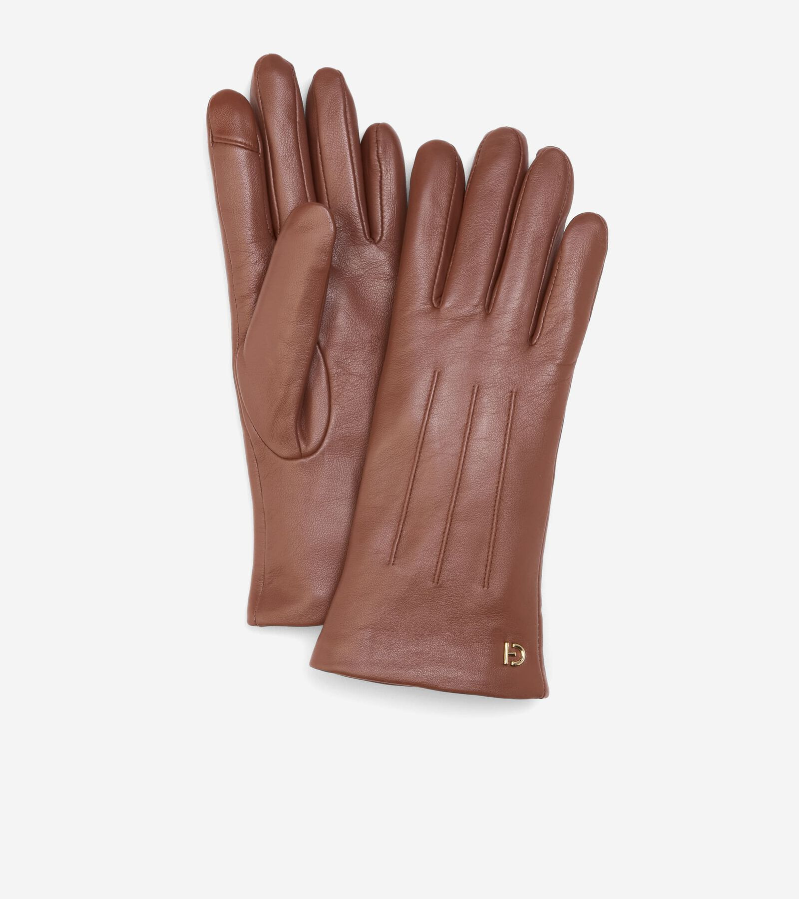 Cole Haan Women's Leather Tech Tip Gloves - Brown Size Small | Cole Haan (US)