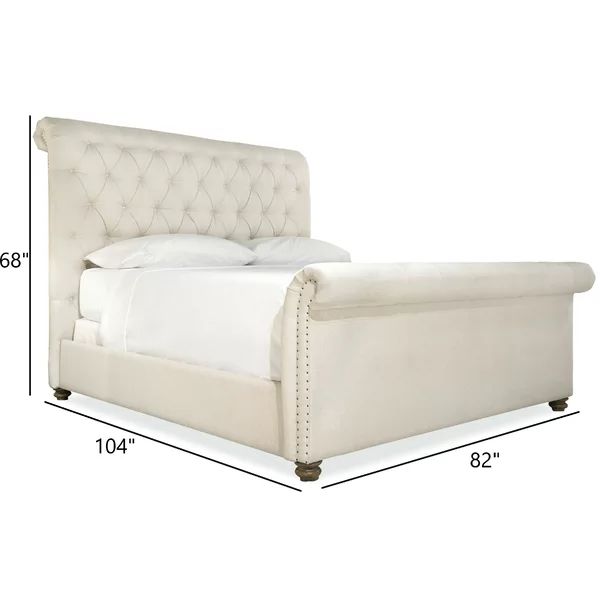 Robin Tufted Upholstered Low Profile Sleigh Bed | Wayfair Professional