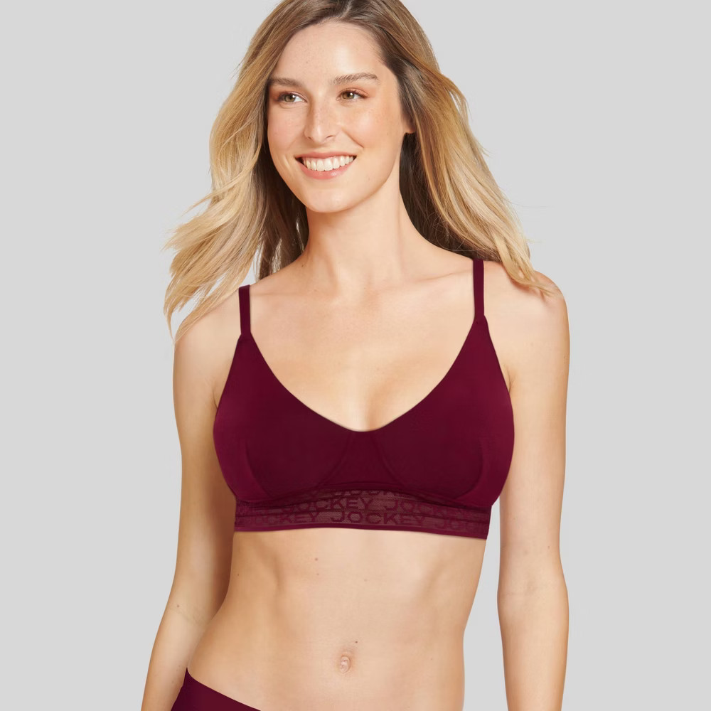 Jockey Generation™ Women's Super Soft Logo Band Bralette - Burgundy Blush M | Target