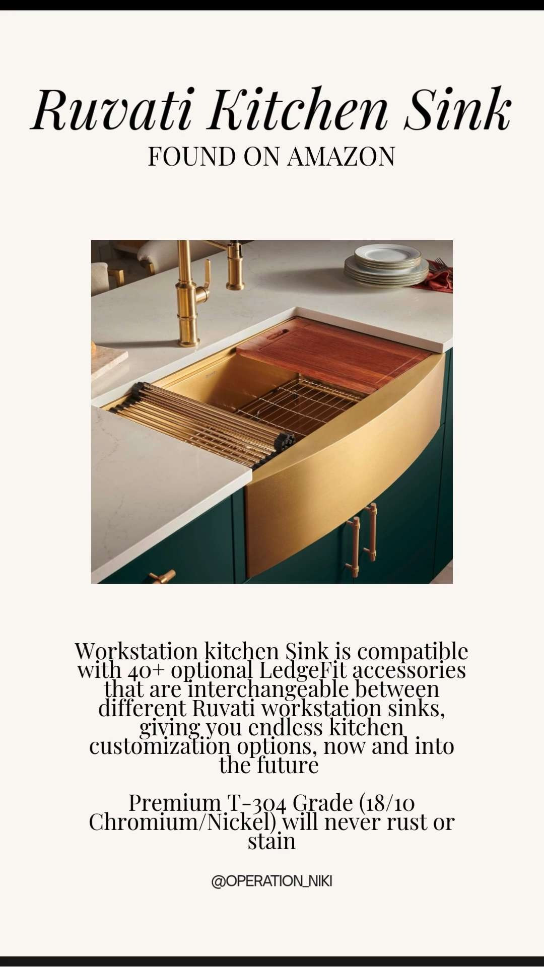 A kitchen upgrade that actually feels luxurious ✨ The Ruvati sink has that perfect blend of modern design, deep spacious bowls, and the prettiest stainless finish. It keeps your kitchen looking clean, elevated, and ready for every cozy cooking moment — from weeknight dinners to holiday hosting. 🤍🍽️ Follow for more @OPERATION_NIKI on IG, TikTok, & Facebook 💛 #RuvatiSink #KitchenUpgrade #HomeAesthetic #KitchenInspo #ModernKitchen #AmazonHomeFinds #HomeEssentials #CozyHomeVibes #KitchenMakeover #HomeFavorites #OperationNiki #LTKCyberWeek 

  

#LTKfoodie #LTKfoodie #LTKHome #LTKFindsUnder100