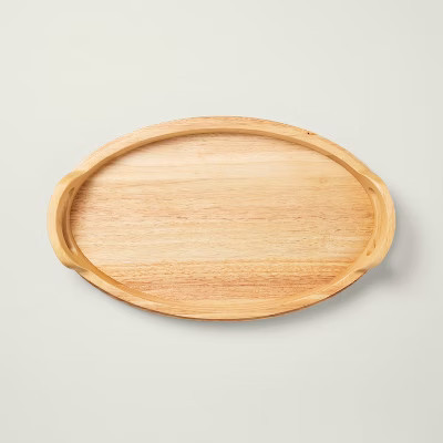 18" Round Rubberwood Serving Tray with Handles - Hearth & Hand™ with Magnolia | Target