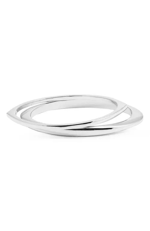 Open Edit Set of Two Pointed Oval Bangles in Silver at Nordstrom | Nordstrom
