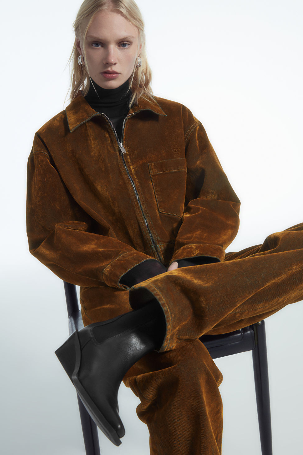 OVERSIZED FLOCKED-DENIM JACKET | COS UK