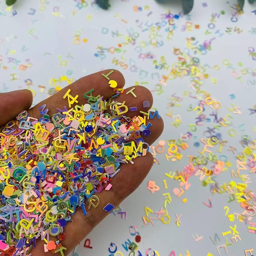 4000 Pcs 6mm Alphabet Letter Glitter Holographic PVC Confetti for Handicrafts, Nail Art, Card DIY... | Amazon (US)