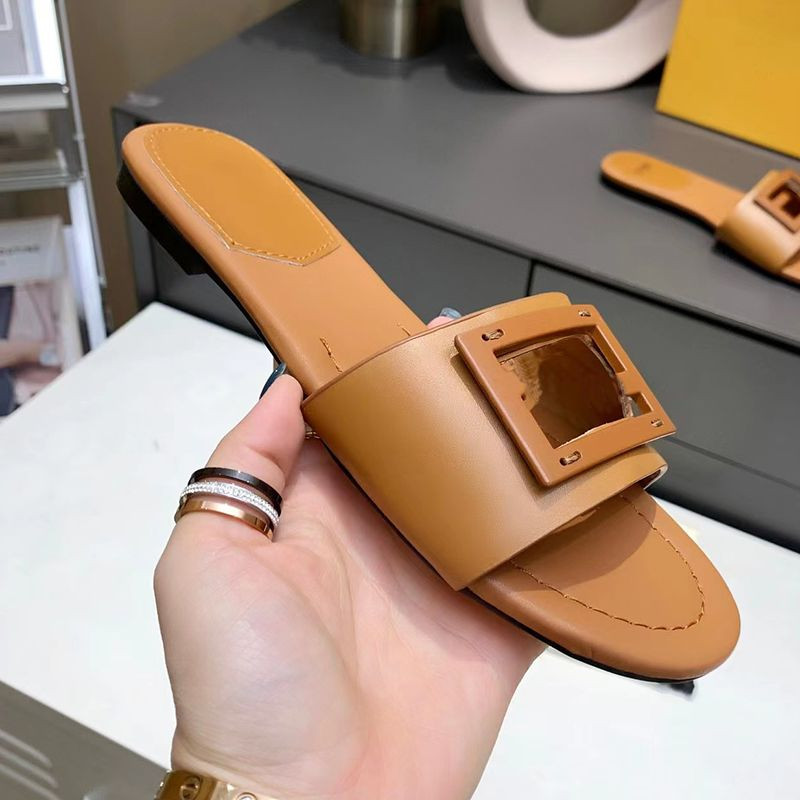 Women's slippers outdoor summer leather flip-flops designer slippers Beach sandals Leisure Resort... | DHGate