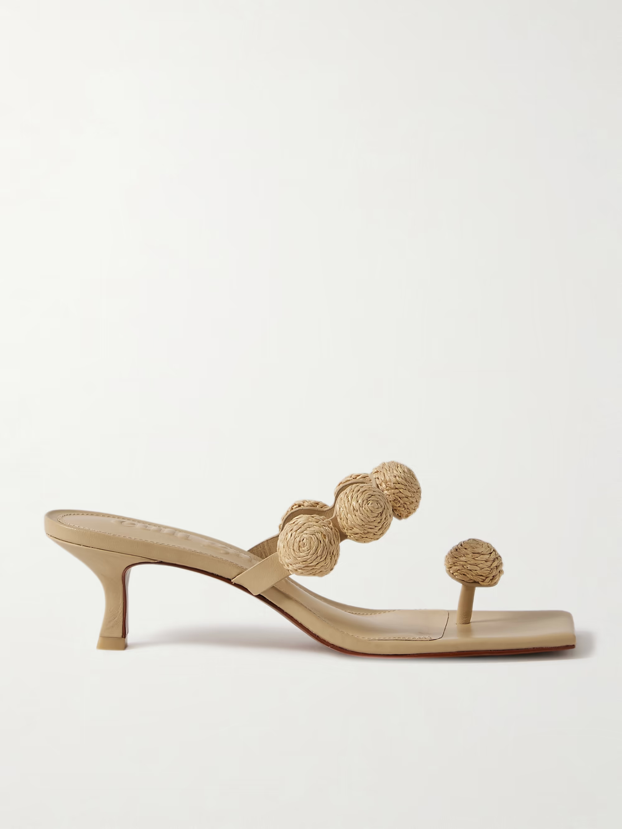 Sarina embellished raffia and leather sandals | NET-A-PORTER (UK & EU)