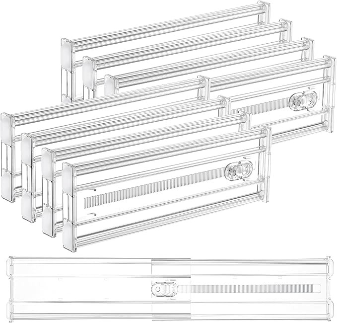 Vtopmart 8 Pack 4" Regular Upgrade Drawer Dividers for Clothes, 12.8"-22.3" Expandable Dresser Dr... | Amazon (US)