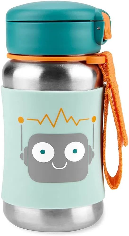 Skip Hop Toddler Sippy Cup with Straw, Sparks Stainless Steel Straw Bottle, Rocket | Amazon (US)