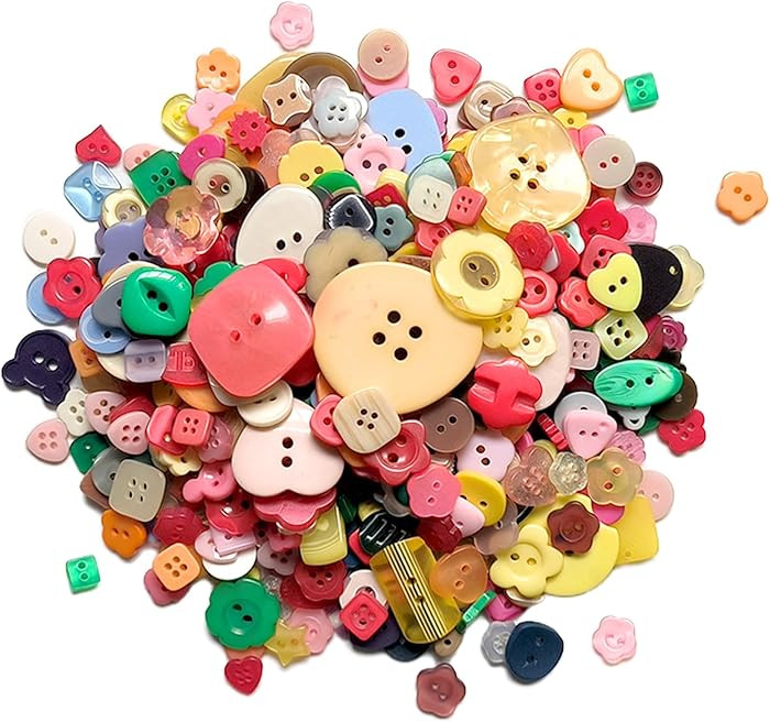 About 300-350 pcs Round Resin Buttons Assorted Sizes for Crafts Sewing DIY Manual Button Painting... | Amazon (US)