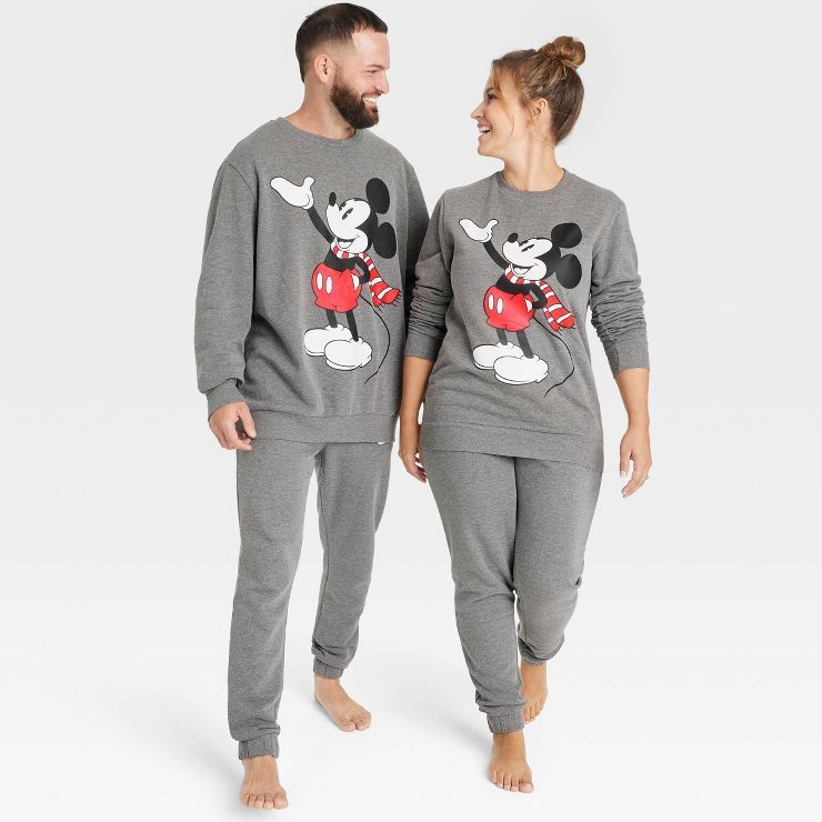 Adult Disney Mickey Mouse Graphic Sweatshirt - Charcoal Gray | Target