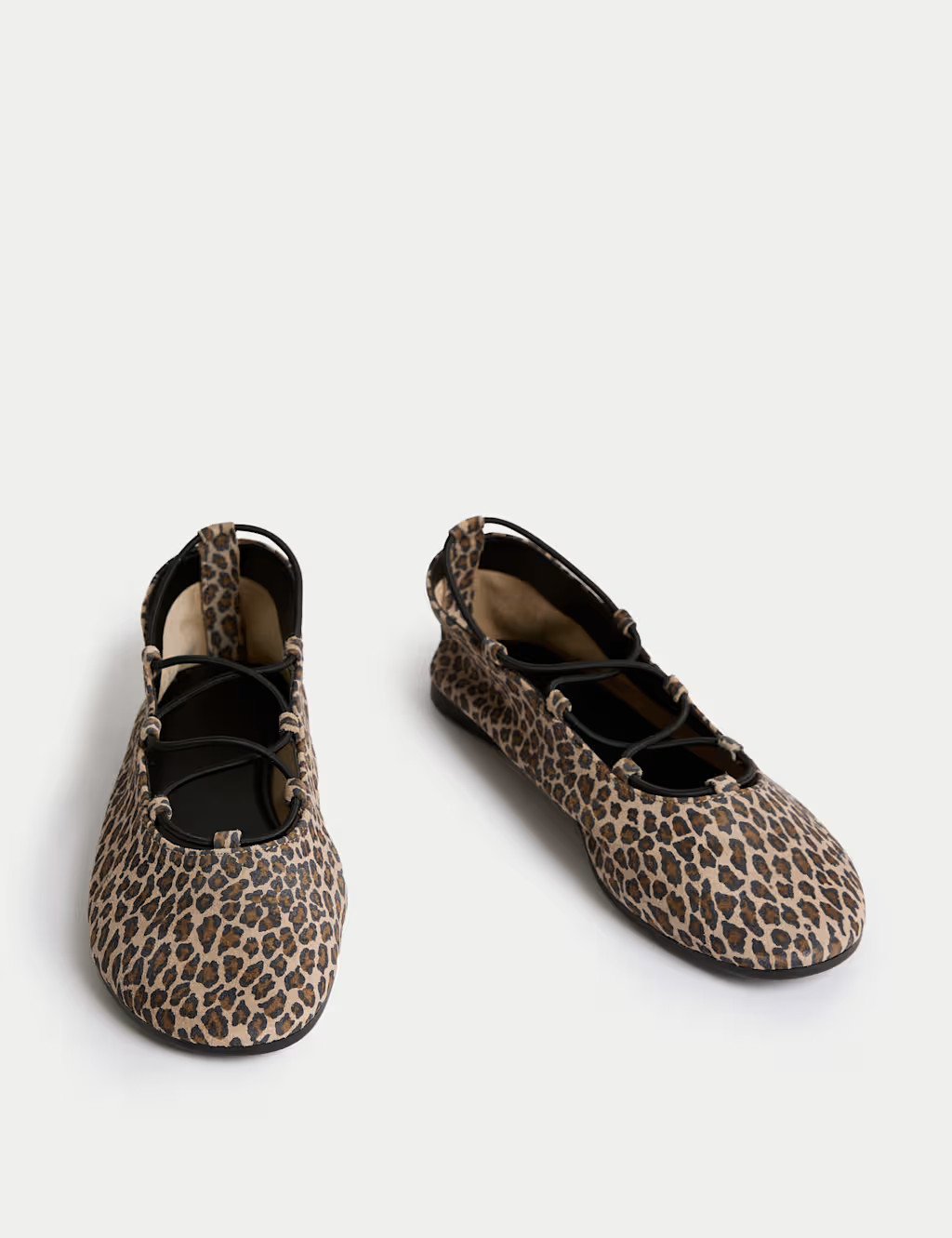 Leather Leopard Print Strappy Flat Pumps | Marks & Spencer (UK)