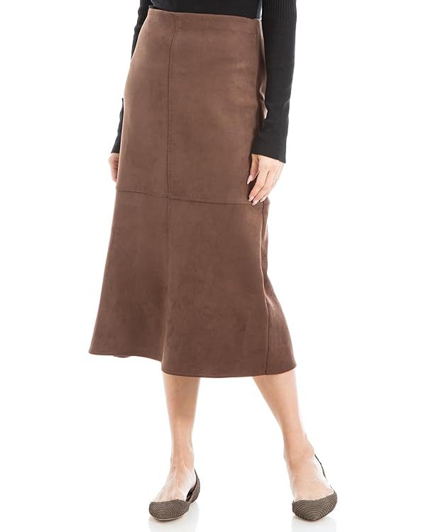 Max Studio Women's Faux Suede A-line Midi Skirt | Amazon (US)