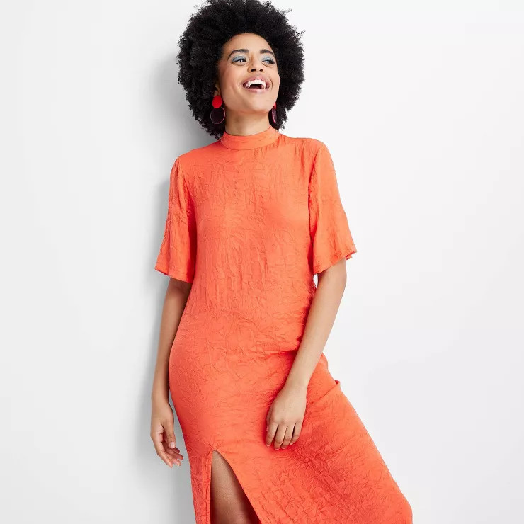 Women's Short Sleeve Mock Neck Midi Dress - Future Collective™ with Gabriella Karefa-Johnson | Target