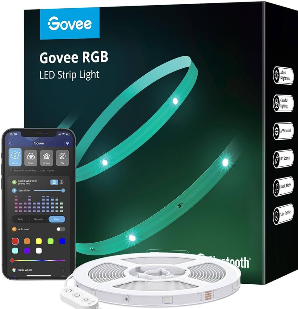 Govee 50ft LED Strip Lights, Bluetooth RGB Valentine's Day LED Lights with App Control, 64 Scenes... | Amazon (US)